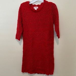 Cat & Jack red sweater knitted dress size (6/6x)